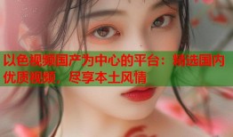 以色视频国产为中心的平台：精选国内优质视频，尽享本土风情