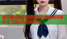 国产成社区在线视频平台 极速高清播放 社区互动分享新体验